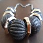 Women's Charcoal Chunky Chain Necklace with Bronze Metal