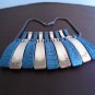 Women's Gold Metal with Light Teal Collar Statement Necklace