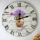Vintage French Country Wall Clock,Silent Wood Wall Clock