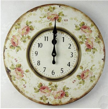 Beautiful Rose Wall Clock,Silent Wood Wall Clock