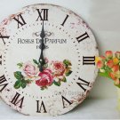 French Rose Wall Clock,Silent Wood Wall Clock