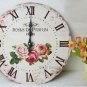 French Rose Wall Clock,Silent Wood Wall Clock