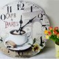 Coffee Wall Clock,Silent Wood Wall Clock
