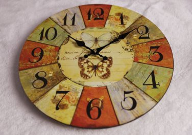 Country Wall Clock,Silent Wood Wall Clock