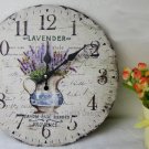 Vintage French Lavender Wall Clock,boat Silent Wood Wall Clock