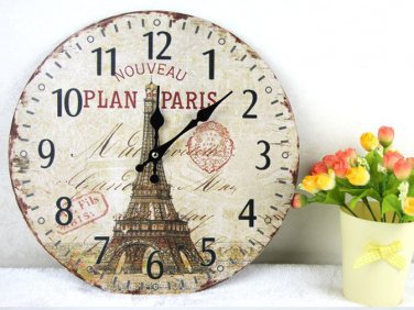 Vintage Iron Tower Wall Clock,boat Silent Wood Wall Clock