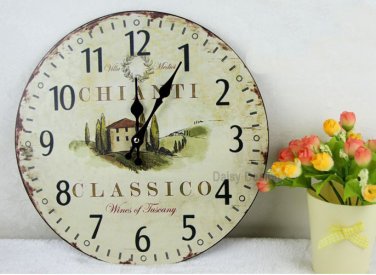 Vintage Country House Wall Clock,boat Silent Wood Wall Clock