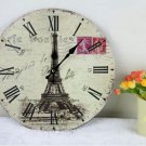 Vintage Iron Tower Wall Clock,Silent Wood Wall Clock