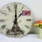 Vintage Iron Tower Wall Clock,Silent Wood Wall Clock