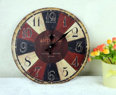 Vintage Country Wall Clock,Silent Wood Wall Clock