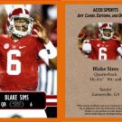 Blake Sims 2014 ACEO Sports Football Card - Alabama