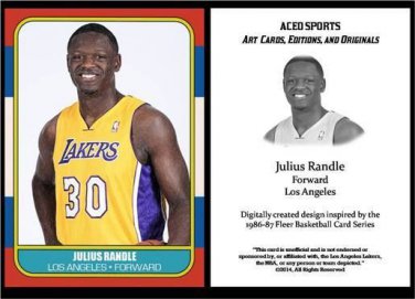 Julius Randle 2014 1986-87 Fleer Style ACEO Card Rookie RC Los Angeles Lakers