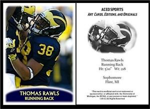 Thomas Rawls 2012 ACEO Sports Pre Rookie RC Card Seattle Seahawks Michigan
