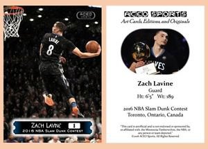 Zach Lavine BRAND NEW 2016 Slam Dunk Contest Commemorative ACEO Card - Minnesota