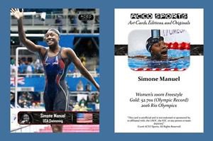 Simone Manuel NEW! ACEO Sports Card 2016 Rio Olympics USA Swimming