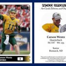 Carson Wentz Pre-RC 2015 ACEO Sports Card North Dakota State Philadelphia Eagles