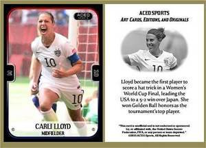 Carli Lloyd 2015 Commemorative Women's World Cup ACEO Soccer Card! USA