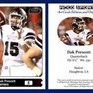 Dak Prescott 2015 ACEO Sports Football Card - Pre Rookie RC Dallas Cowboys MSU
