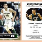Denzel Valentine 2015-16 ACEO Sports Pre-RC Card Michigan State Chicago Bulls