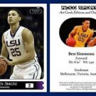 Ben Simmons 2015 ACEO Sports Basketball Card Pre RC Philadelphia 76ers LSU
