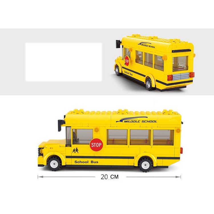 Sluban 0507 City School Bus Student Passenger Vehicle Figure Lego ...