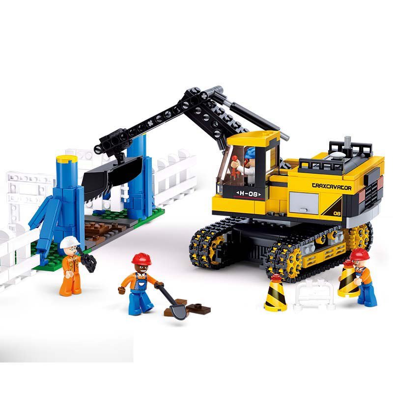Road Construction Bulldozer Excavator Backhoe Lego Compatible Toy