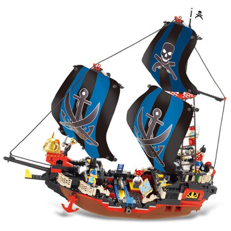 Caribbean Pirates Ship Boat Treasure Hunt Castle Lego Compatible Toy
