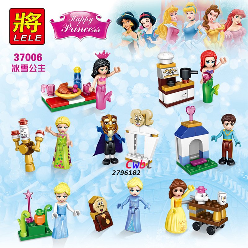 Girl Friends Ice Princess Anna Elsa figures bricks for girl house Lego Minifigures Compatible toys