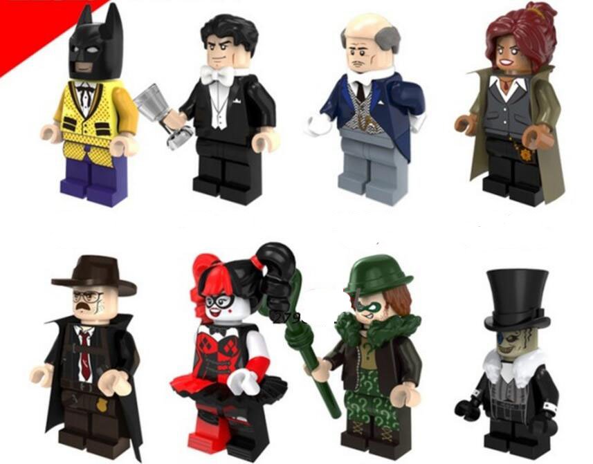 Harley Quinn Commissioner Barbara Gordon Riddler Bataman Penguin Minifigures Lego Compatible Toys