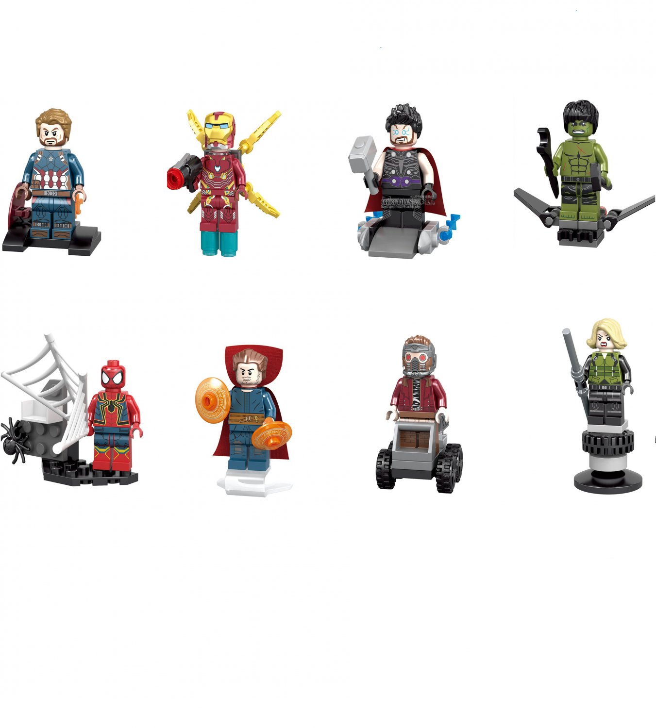 NEW 9pcs/lot Marvel Avengers Iron Man MK1 iron patriot war