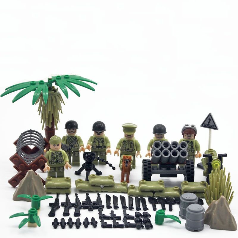 WW2 America soldiers Minifigures Hacksaw Ridge building block Toy Compatible Lego WW2 Military