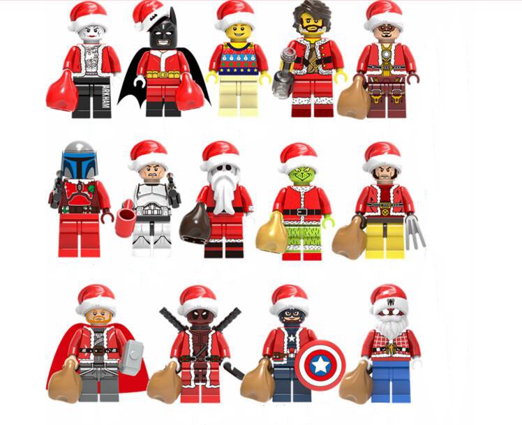 14pcs Super Hero Santa Claus Minifigures Compatible Lego Toy Christmas ...