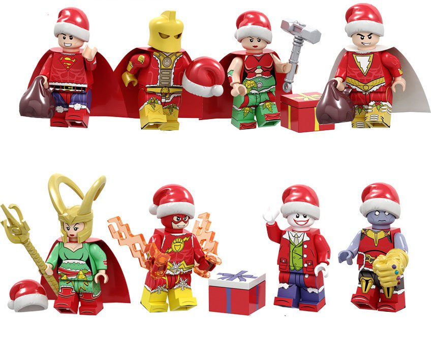 Superman Thor Thanos Christmas Minifigures Compatible Lego Toy Christmas Superhero Minifigure