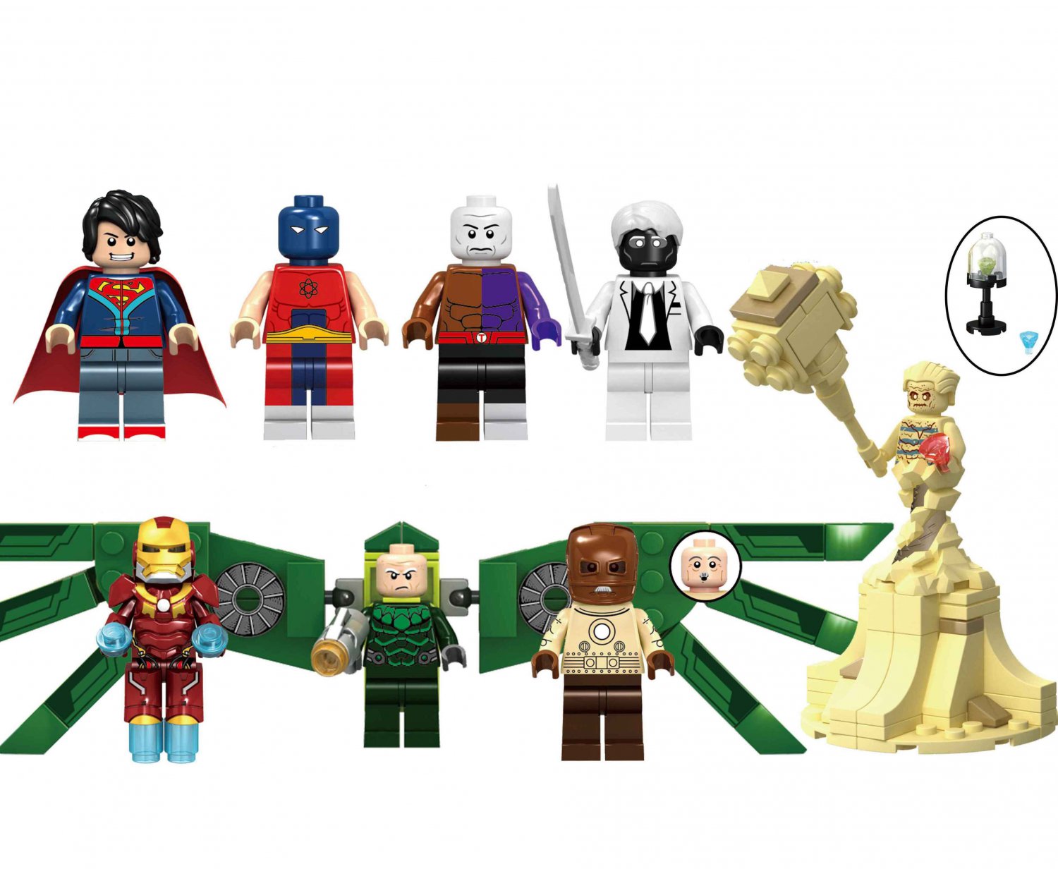 Sandman Atom Smasher Metamorpho Minifigures Lego Compatible DC movie sets