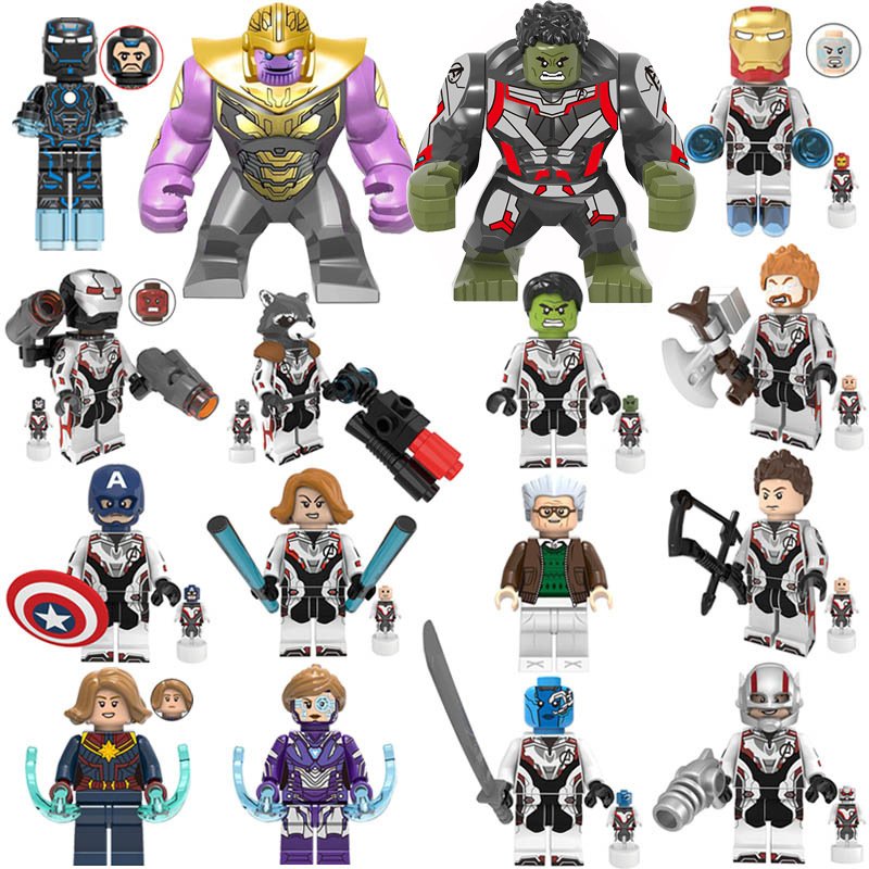 16pcs Marvel Avengers Endgame Super Heroes Quantum Suit Minifigures Lego Compatible Toy