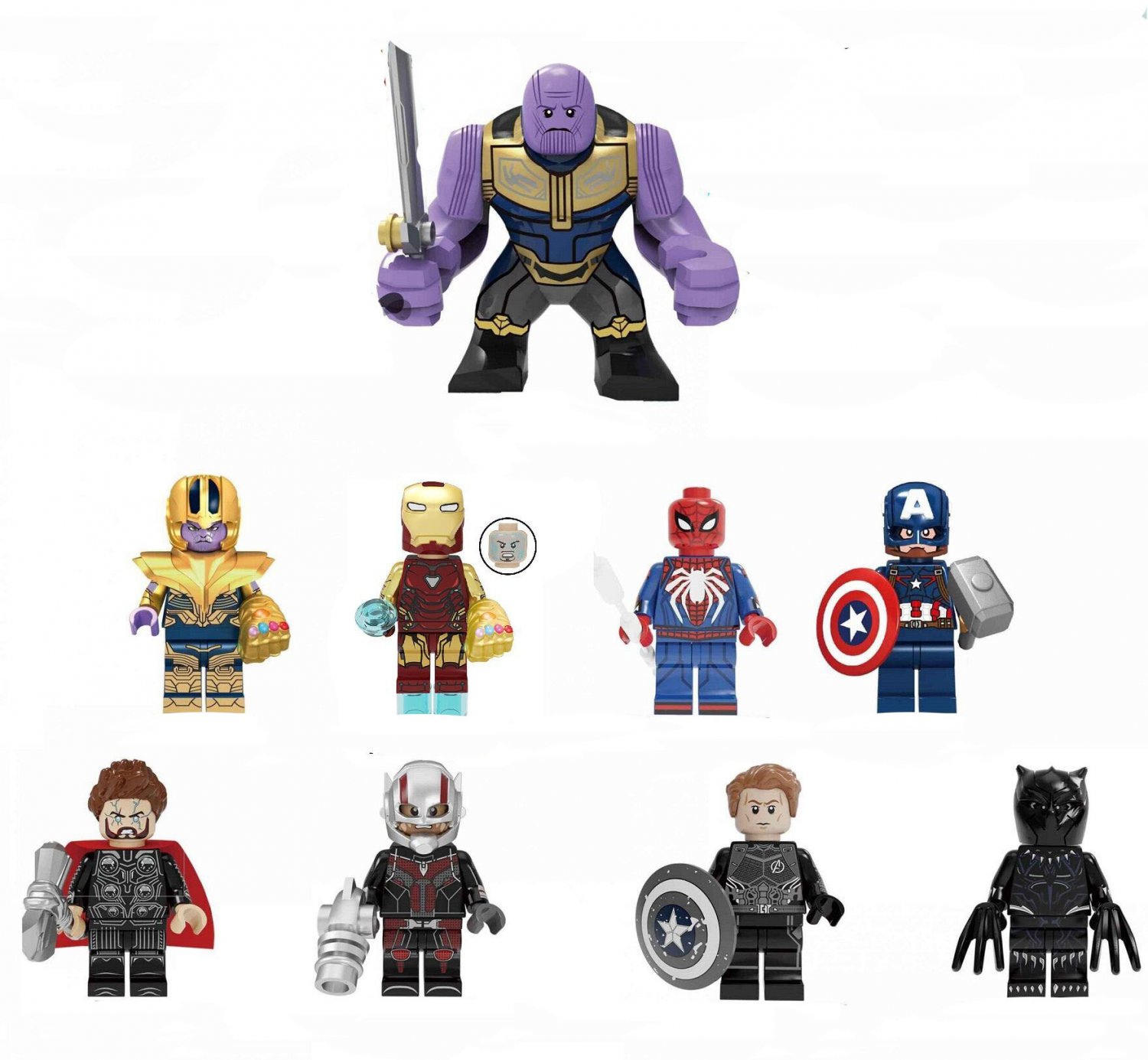 Thanos MK85 Infinity Gauntlet Thor Captain America Minifigures Lego ...