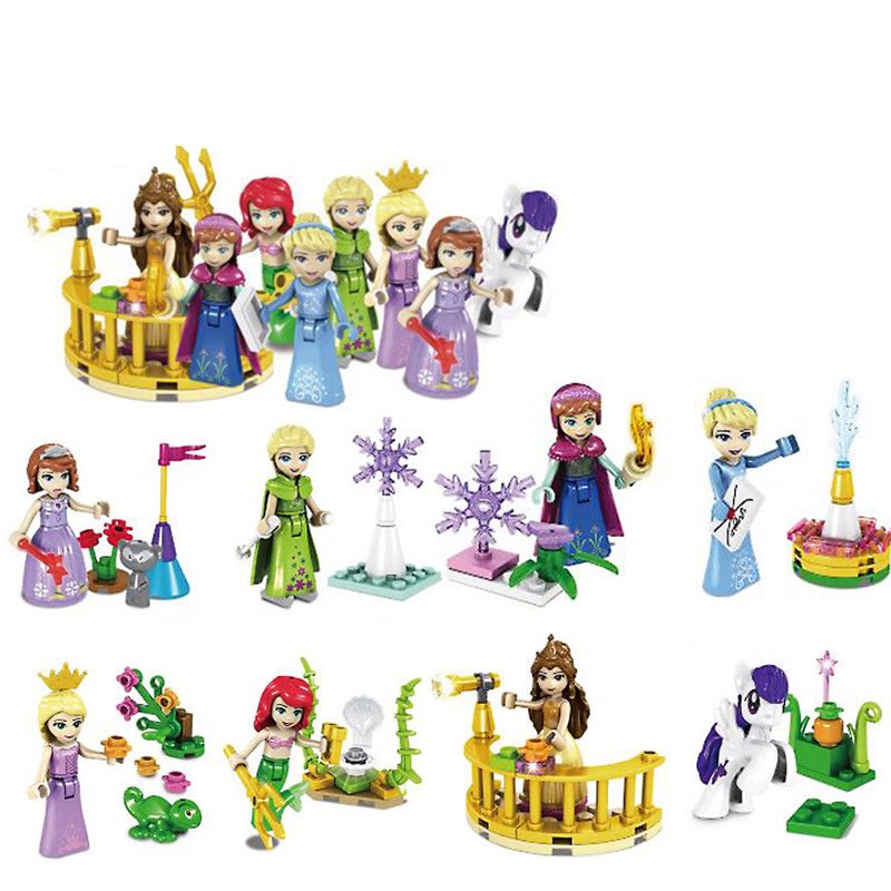 Cinderella Mermaid Frozen Minifigures Lego Compatible Friend sets