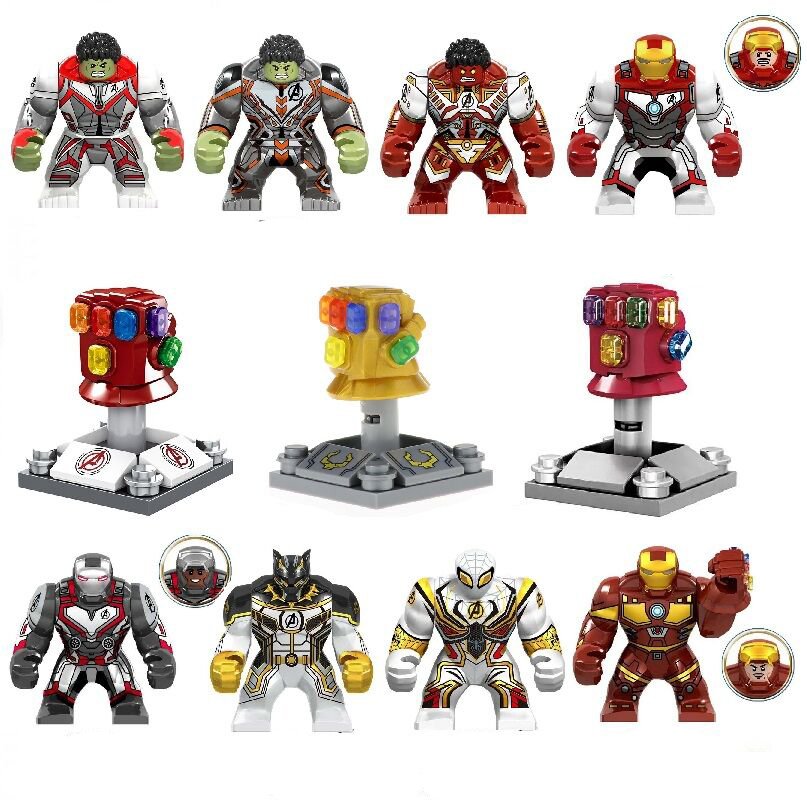 8pcs Big Avengers Endgame Super Heroes Infinity Gauntlet Minifigures Lego Compatible Toy