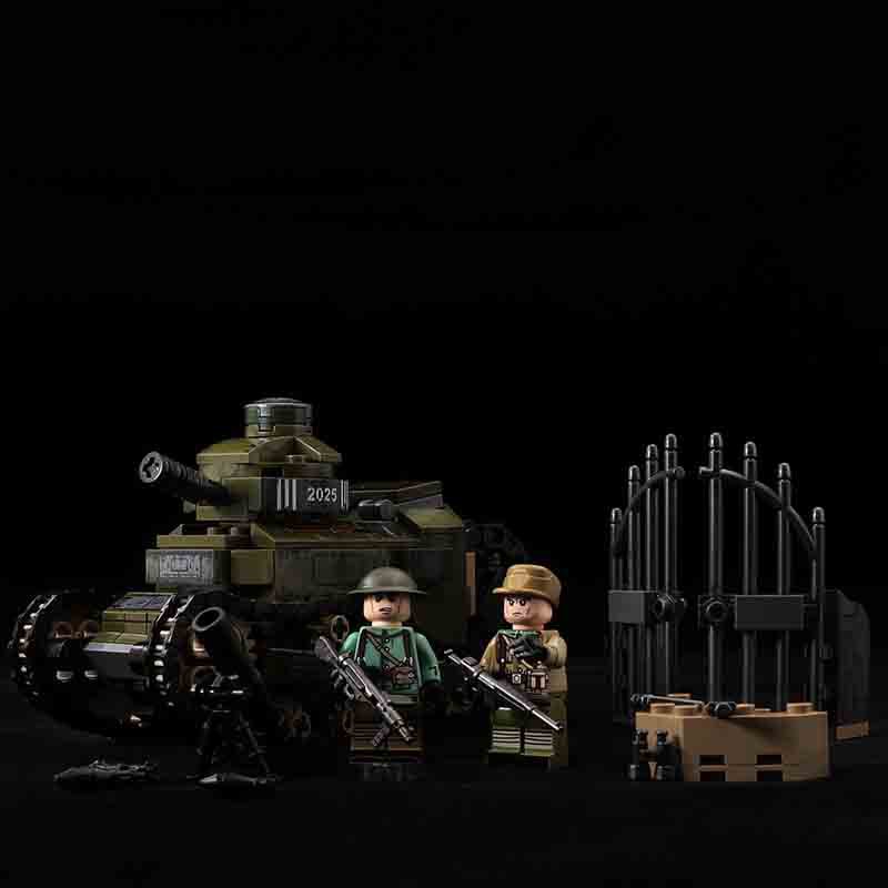 French Renault FT-17 Tank soldiers Minifigures Lego Compatible WW2 Military Tank