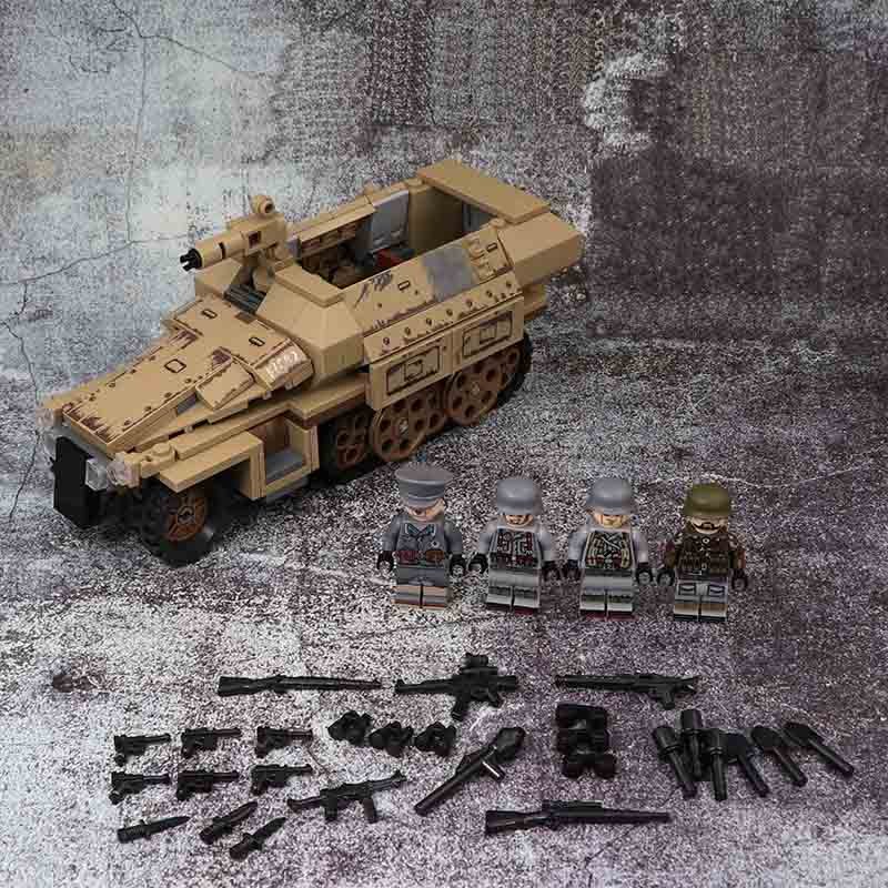 WW2 Germany Sdkfz251 Armored vehicle Minifigures Lego Compatible Military sets