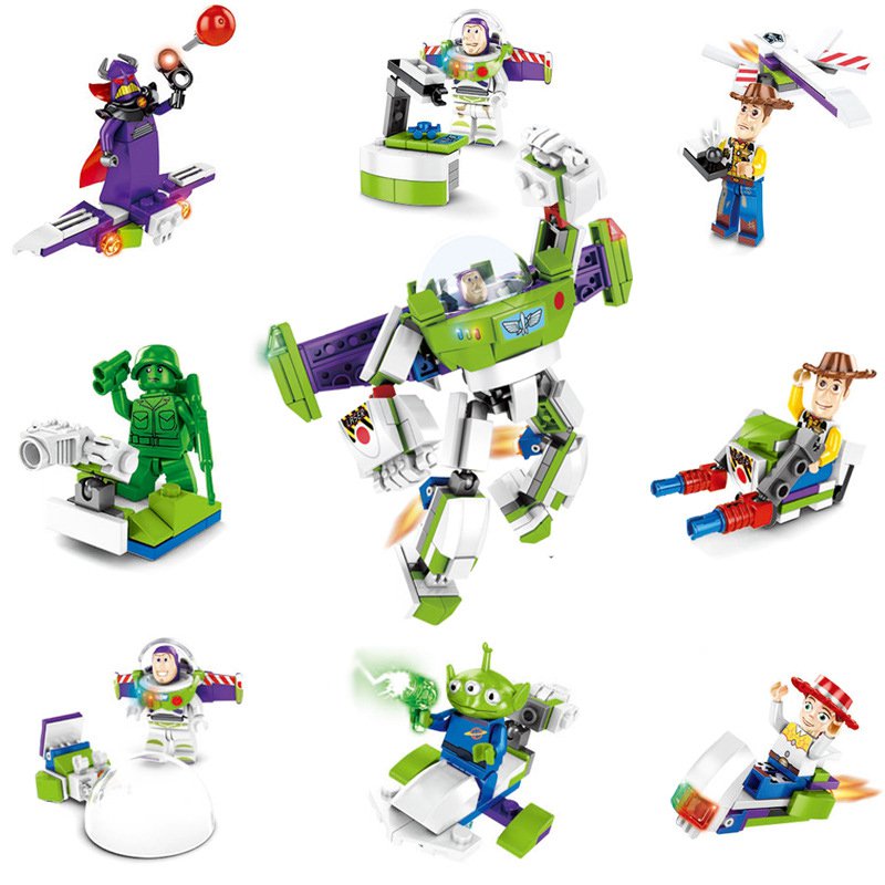 8in1 Toy Story building block Buzz Lightyear Woody Minifigures Lego Compatible Toy