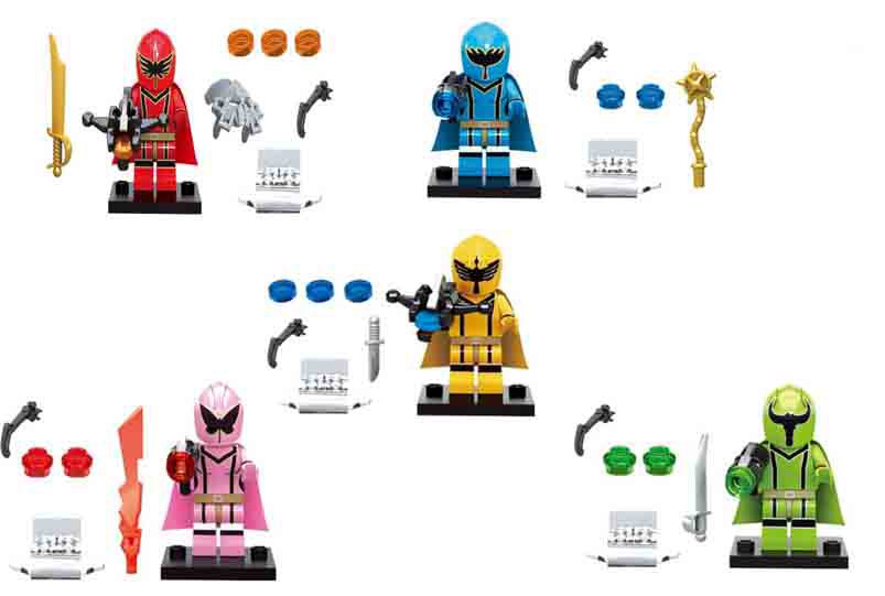 5pcs Power Rangers Minifigures Lego Compatible movie Toy