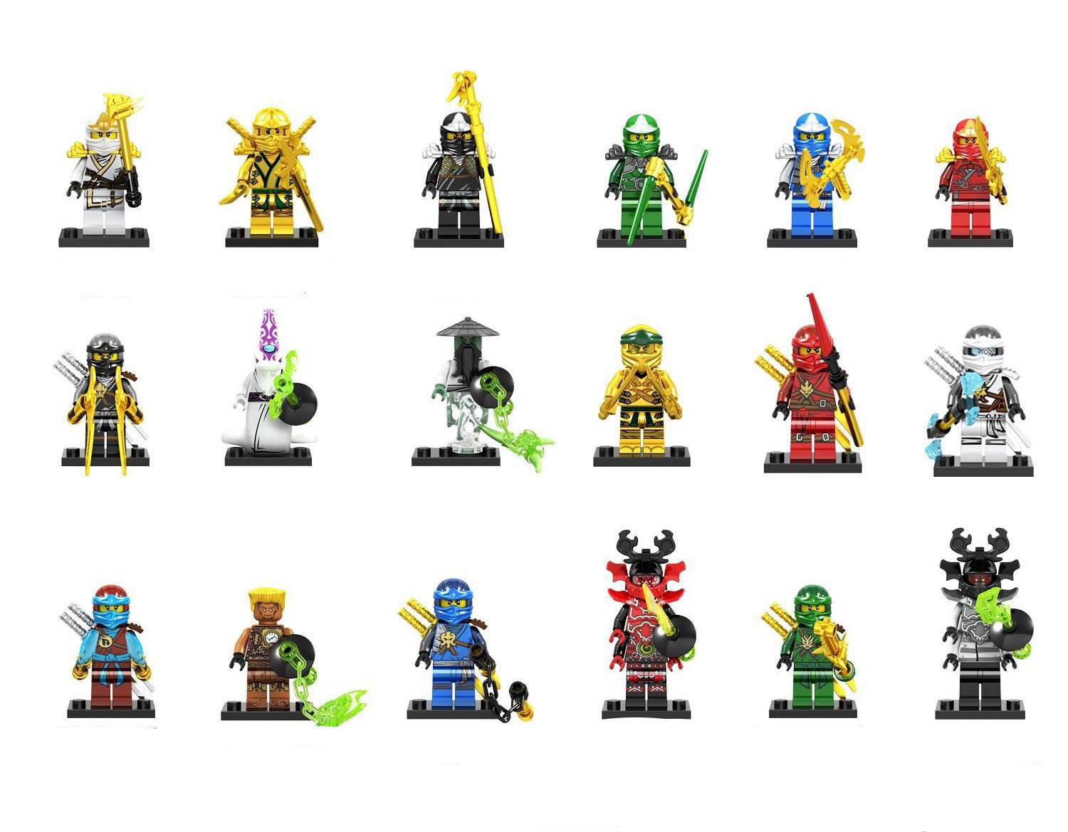 18pcs Ninjago Minifigures Zane Zx Pythor Yang Echo Zane Lego Compatible Toy