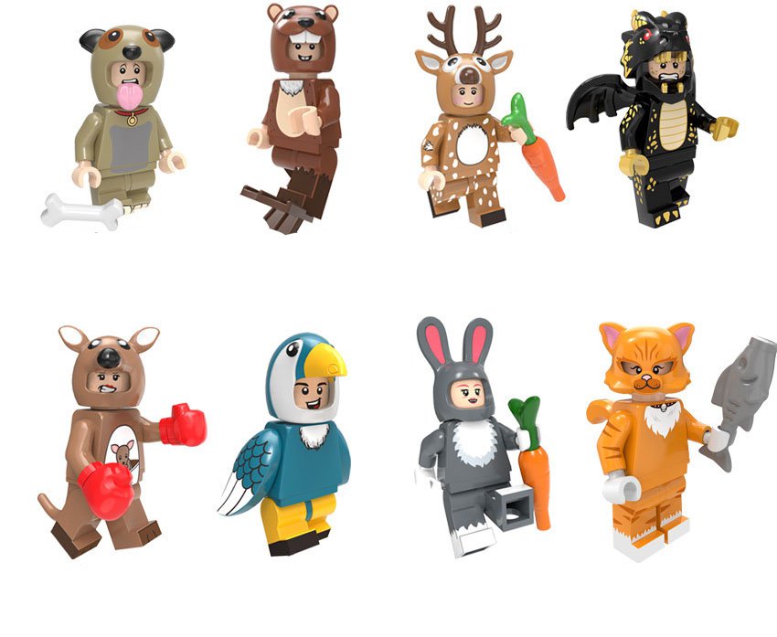 8pcs Animal Man Minifigures Lego Compatible Minifigure sets