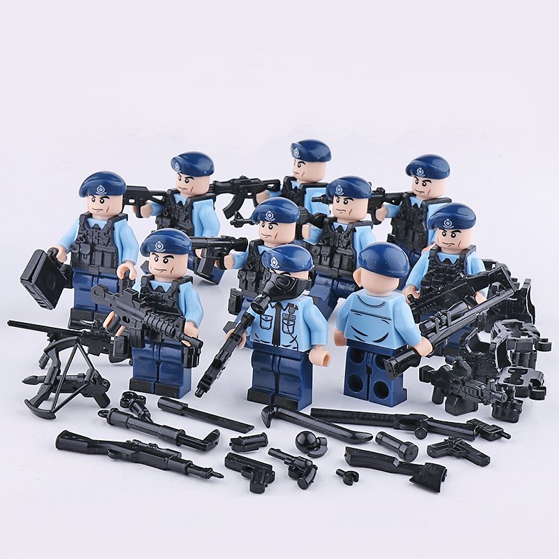 City Police PTU Minifigures Lego Compatible Toy