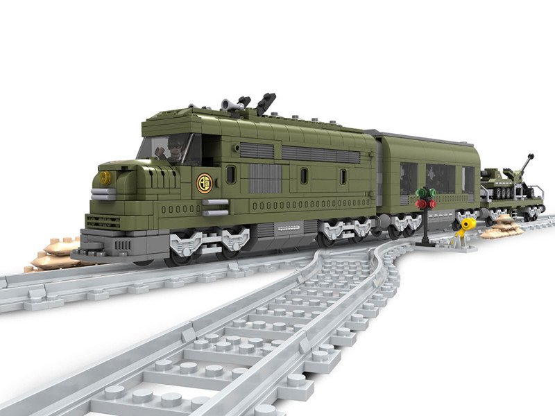 City Green Train building block Toy Lego Train Tracks Compatible