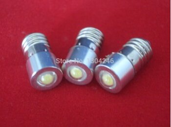3x E10 screw base LED flashlight bulb pure white 3V / 18V