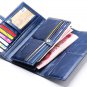 Genuine oiled leather cowhide fashion wallet / purse with multiple card holders
