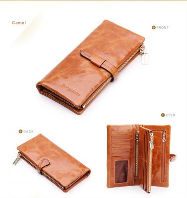 Genuine Leather High Quality Women&acirc;��s Purse with billfold pocket and zipper pocket for coins