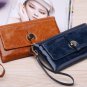 Genuine leather big capacity, zipper design wallet / purse for women with a belt decoration